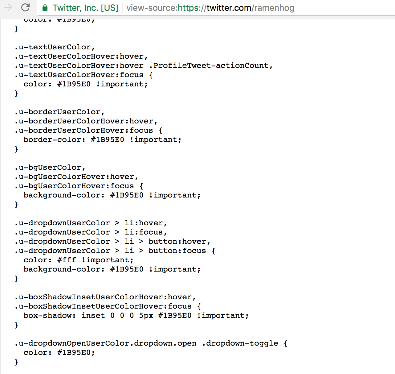 Twitter theming source code